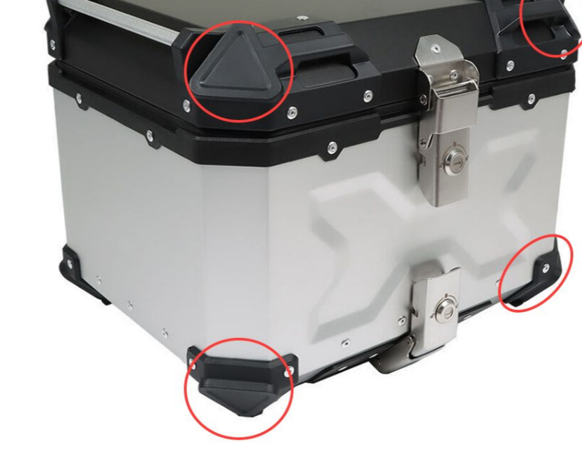 Aluminium Motorcycle Top Box Tail Case with Quick Release Base Plate Kit-45L - Available in Silver and Black