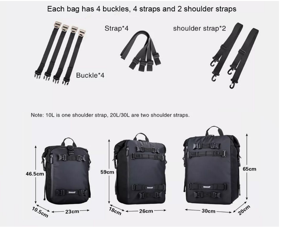 Motorcycle Saddle Bags - Waterproof Liners - 4-Bag Set