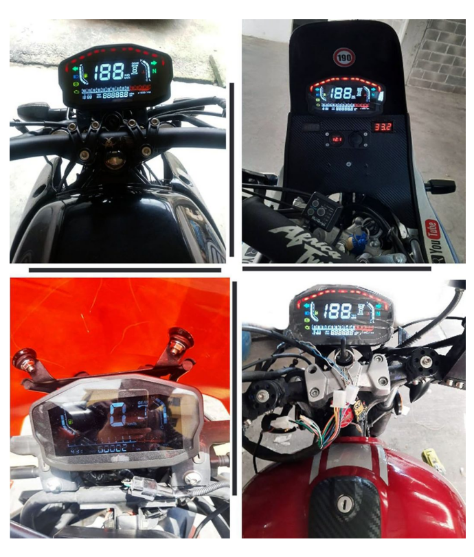 LCD Motorcycle Dashboard Universal Color Screen-ABS Speedometer-Black