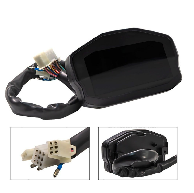 LCD Motorcycle Dashboard Universal Color Screen-ABS Speedometer-Black