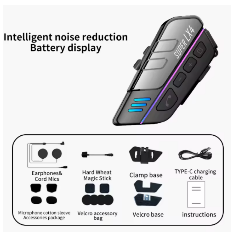 Wireless Helmet Headset